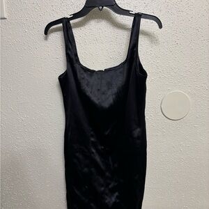 Elegant Black Satin Dress